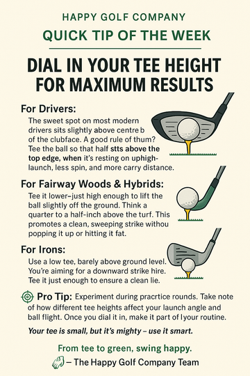 Happy Golf Company Quick Tip of the Week: Dial In Your Tee Height for Maximum Results