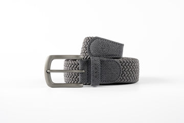 Happy Golf Braided Golf Belt - Grey with Distressed Grey Tail